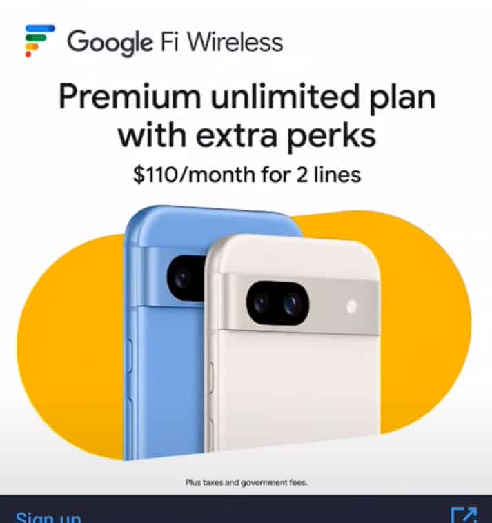 Google Pixel 8a Google Fi Ad Leak