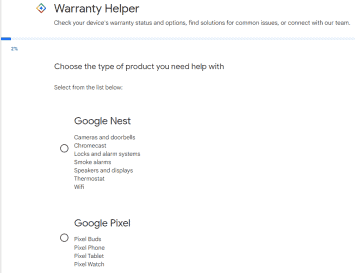 Google Pixel Watch Warranty Helper supported products