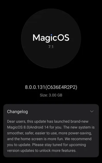 HONOR Magic5 Pro global MagicOS 8 0 update 1