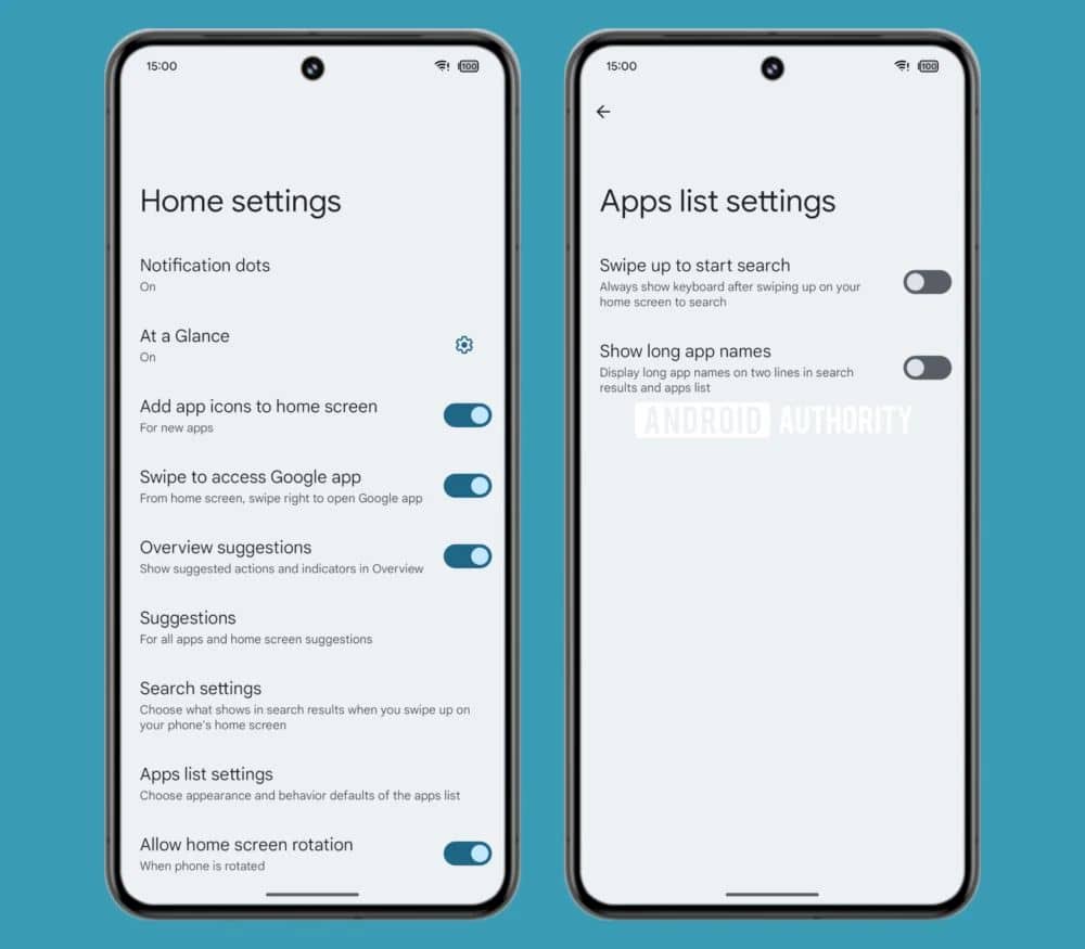 Pixel Launcher app names truncating optional toggle