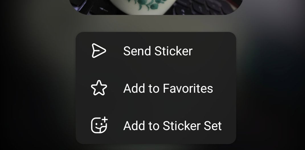 Send Sticker option in Telegram.