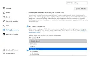 AI Chatbot Integration in the Settings app