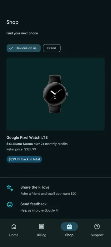 Pixel watch free google fi
