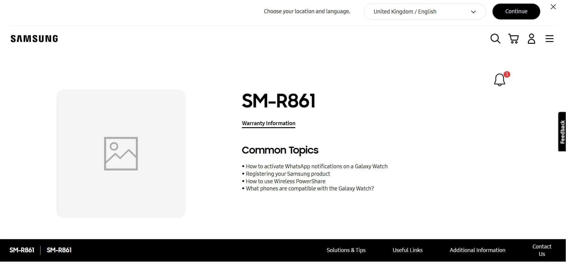 Samsung Galaxy Watch FE official support page