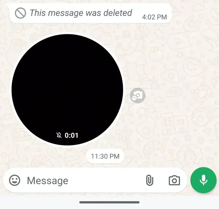 WhatsApp video message replies test