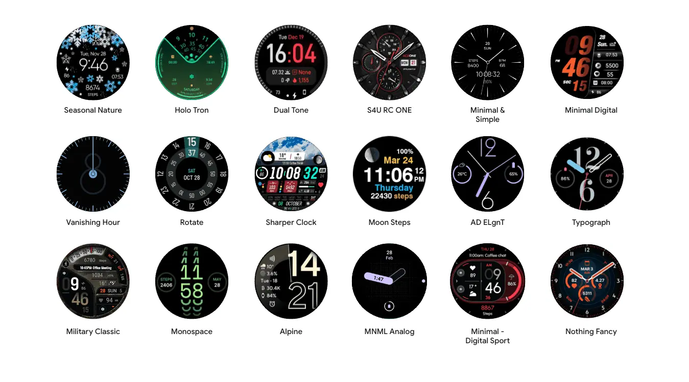 Wear OS watch faces Watch Face Format WFF