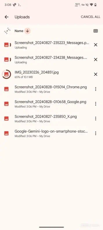 Google Drive Uploads Screen (6)