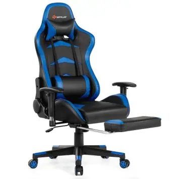 Costway gaming chair with footrest 1