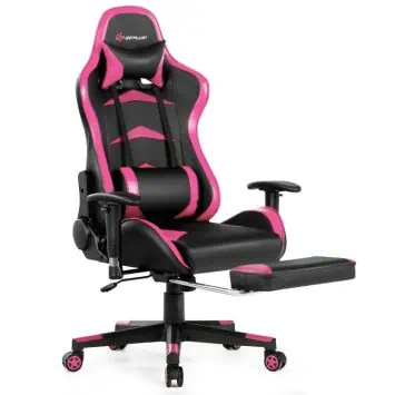 Costway gaming chair with footrest 2