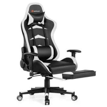 Costway gaming chair with footrest 3