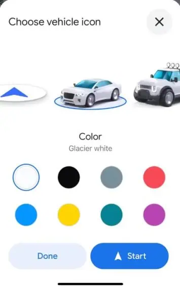 Google Maps new car icons 1