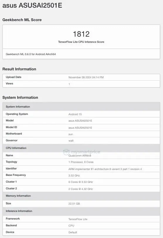 ROG Phone 9 series Geekbench