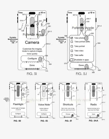 iPhone Multiple Action Buttons Apple Patent