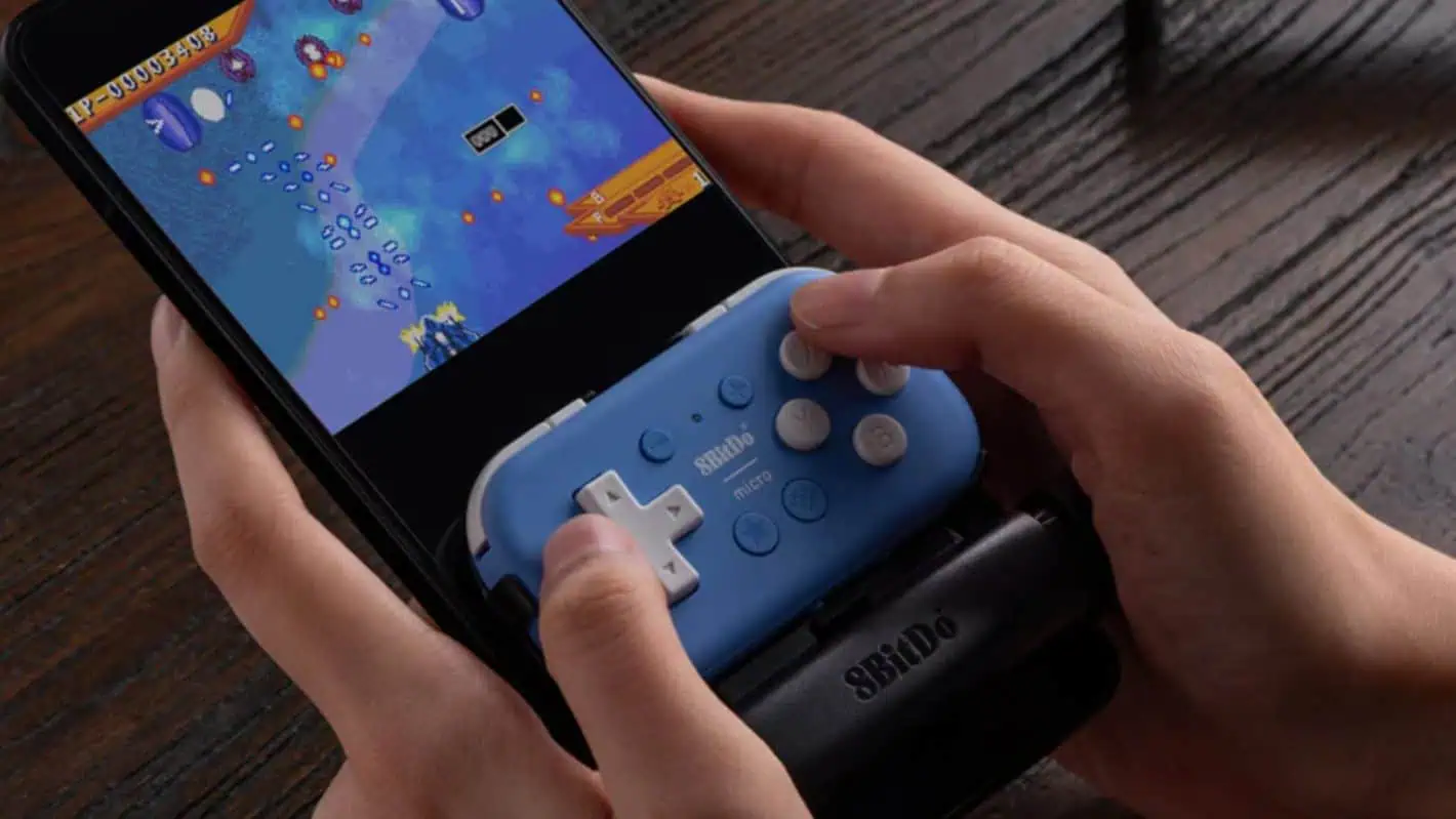 Featured image for 8BitDo's new mobile clip easily attaches its smaller controllers to your phone