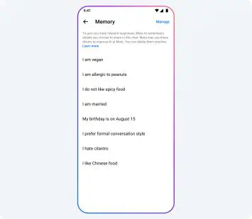 Meta AI memory feature 1