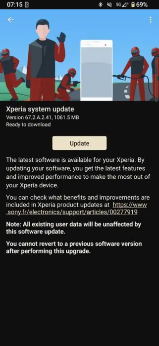 Xperia 1 V Android 15 update