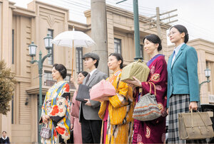 連続テレビ小説『虎に翼』。明律大学女子部の（左から）桜川涼子、玉、山田よね、寅子、大庭梅子、崔香淑(C)NHK