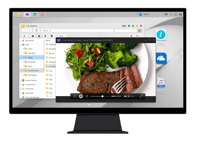 Asustor NAS 華芸 Play videos with ADM File Explorer