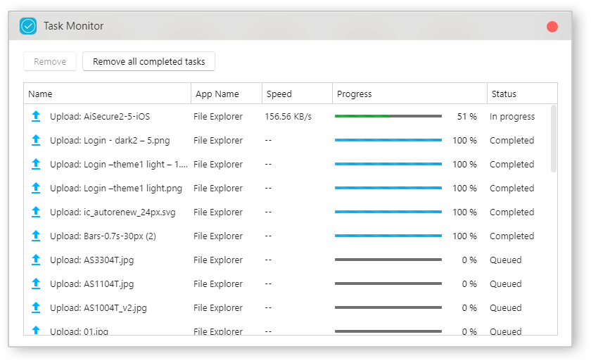 Asustor NAS 華芸 Task Monitor