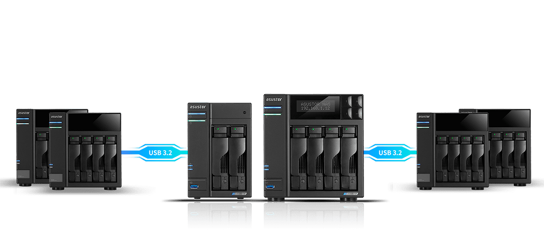 Two Bays with Two M.2 SSD Slots for Flexible Cached Storage
  