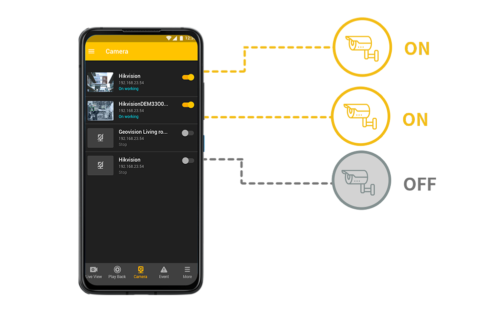 Asustor NAS 華芸 Easily check and monitor camera status
