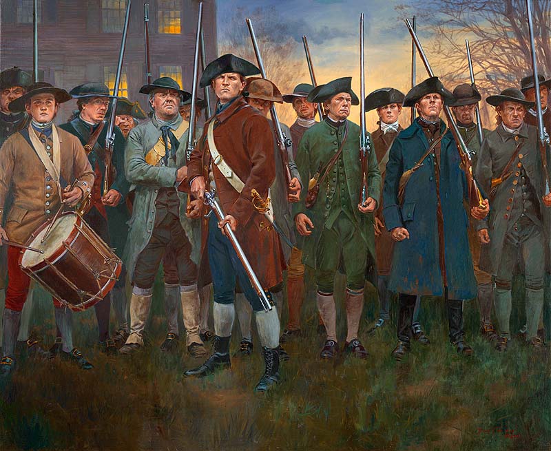 Lexington Common, 19th of April 1775. Painting by Don Troiani