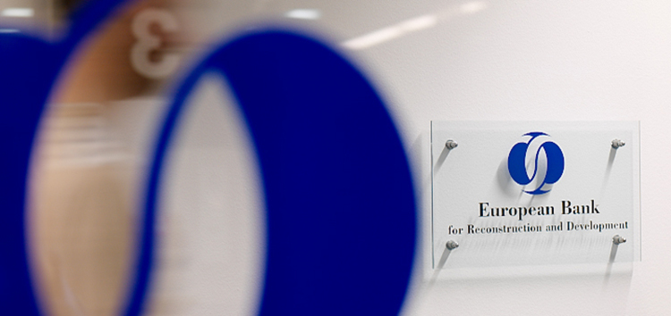 EBRD logo at EBRD HQ in London