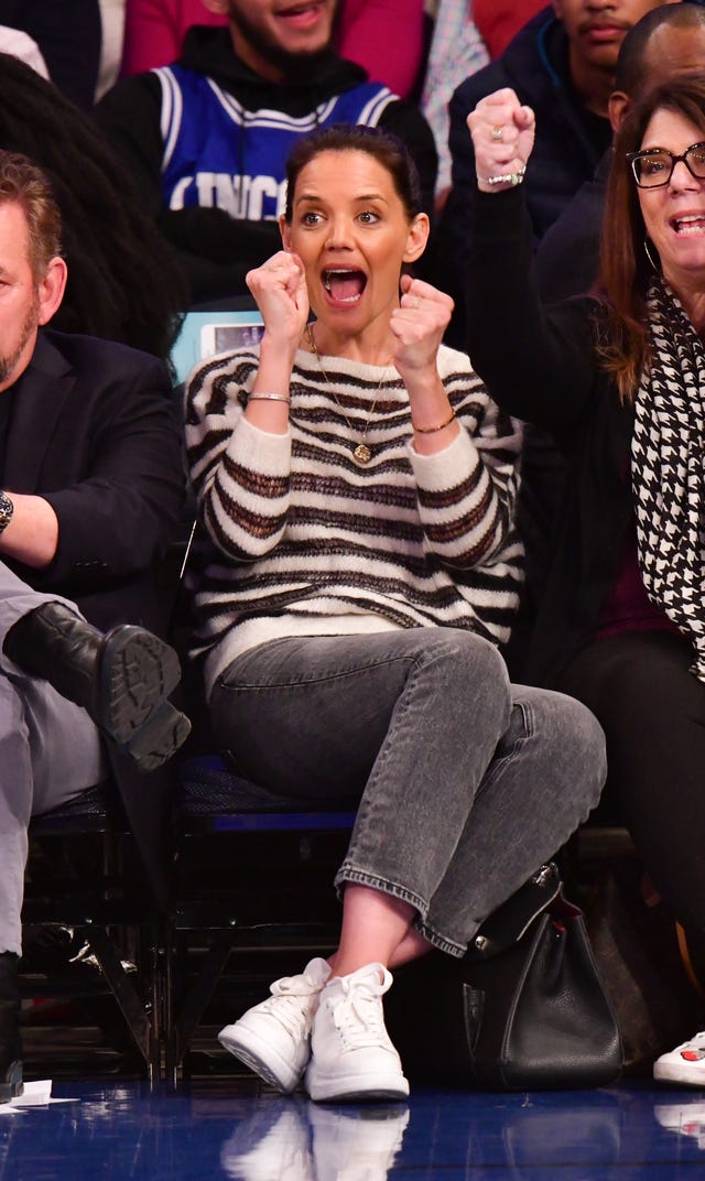 Katie Holmes at knicks game