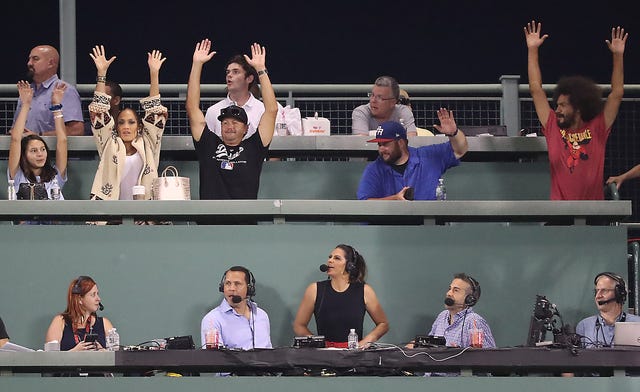 Jennifer Lopez and Alex Rodriguez at mlb game