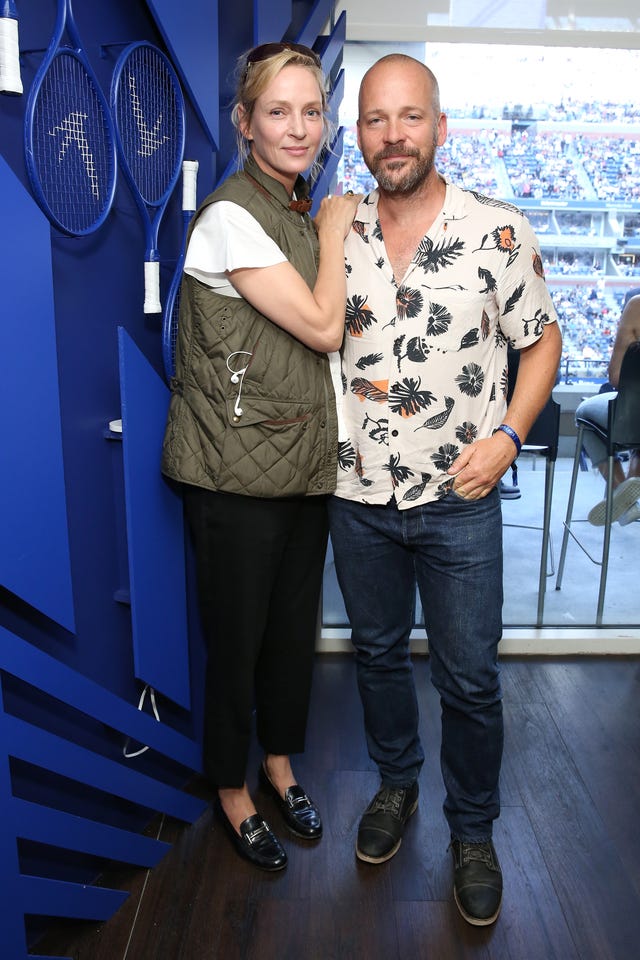 Uma Thurman and Peter Sarsgaard at us open mens finals