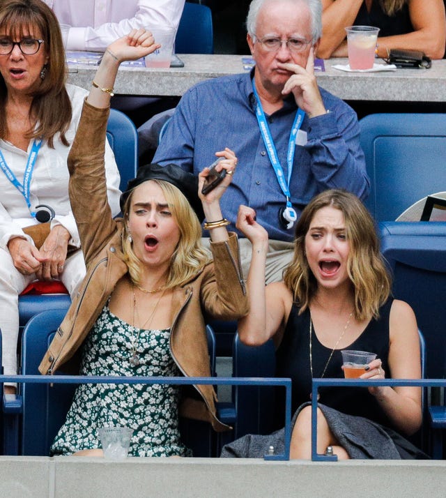 Cara Delevingne and Ashley Benson at us open