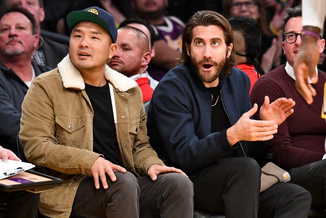 jake gyllenhaal at lakers vs spurs game