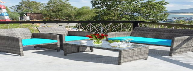 Costway 4-Piece Patio Rattan Furniture Set