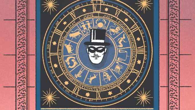 Illustration shows astronomical clock at Bracken House with face of Winston Churchill replaced with that of Le Fantôme