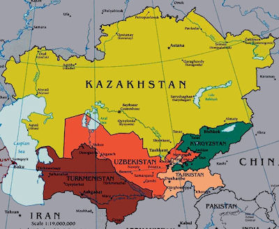 Central Asian Map 2003