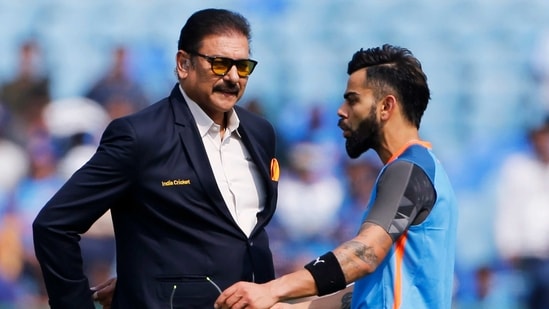 Former Indian cricket coach Ravi Shastri with Virat Kohli ahead of a match(ANI )