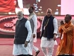 Prime Minister Narendra Modi on Friday inaugurated the three-day-long Uttar Pradesh Global Investors Summit 2023 in Lucknow. It is the flagship investment summit of the Uttar Pradesh government which is being held from February 10-12. (HT Photo/Deepak Gupta)