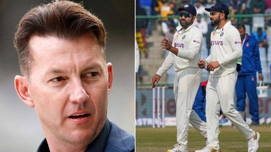 Brett Lee; India captain Rohit Sharma with Virat Kohli