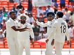 R Ashwin completed his five-wicket haul with the wicket of Todd Murphy and then removed Nathan Lyon for his sixth, as Australia got bowled out for 480 in the first innings.(BCCI Twitter)