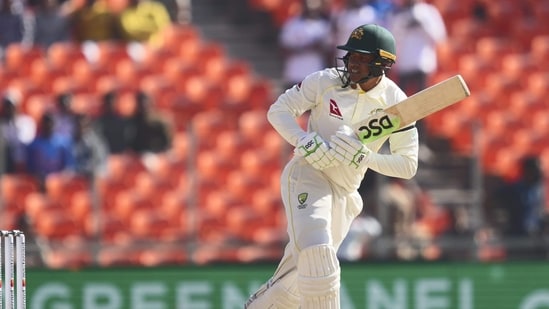 Ahmedabad: Australian batter Usman Khawaja plays a shot during the 2nd day of the fourth test cricket match between India and Australia, at Narendra Modi stadium in Ahmedabad, Friday, March 10, 2023. (PTI Photo/Atul Yadav)(PTI03_10_2023_000018B)(PTI)