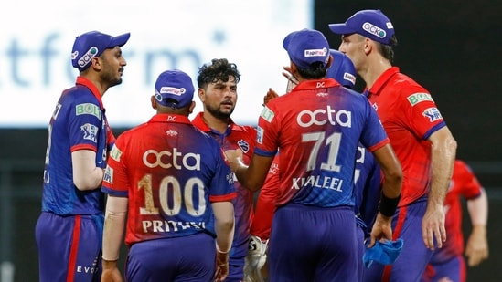 Delhi Capitals players celebrating after picking a wicket(ANI/File photo )