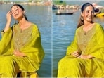 Hina Khan recently travelled to Kashmir to unwind and relax while holidaying in the valley. The star has been posting pictures and videos from her time in the scenic location. Hina's latest post shows her enjoying a Shikara ride on the Dal Lake, dressed in a lemon yellow-coloured embroidered suit set. Keep scrolling to see all the pictures. (Instagram)