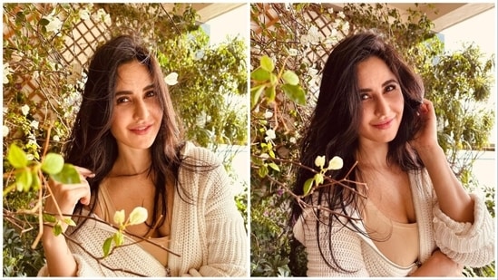 Katrina Kaif wishes her fans good morning in a unique way. She dropped a series of photos of herself from her balcony, in a comfy knitwear and tank top. (Instagram/@katrinakaif)