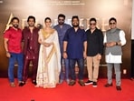 Kriti Sanon, Prabhas, Sunny Singh, and Bhushan Kumar among others attended the trailer launch event on Adipurush at the Juhu PVR in Mumbai. For the event, Kriti wore a white and golden saree, and Prabhas opted for a blue shirt and matching pants. Sunny was seen in a maroon outfit.