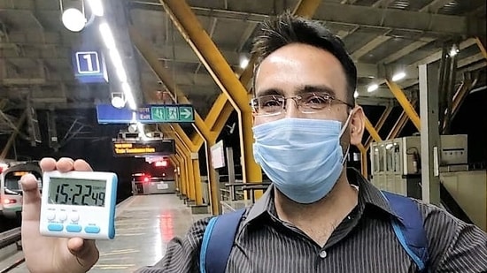 The Delhi-based freelance researcher set a Guinness World Record by travelling to all Delhi Metro stations in 15 hours and 22 minutes. (Twitter)