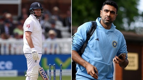 Ravichandran Ashwin (R) has a word of advice for Jonny Bairstow.(Getty Images)