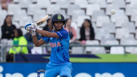 Harmanpreet hit six boundaries and two sixes and made best use of the two reprieves that she got off left-arm spinner Nahida Akter's bowling.(AP)