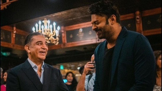 Project K's first glimpse will be unveiled at San Diego Comic-Con on Thursday (Friday in India). Ahead of the launch, actors Kamal Haasan and Prabhas were spotted at a bash, where they met fans. The makers reportedly offered fans a look at the film as part of an opening night party on Wednesday. (All pics Vyjayanthi Movies)