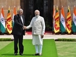 Prime Minister Narendra Modi met Sri Lankan President Ranil Wickremesinghe on Friday to discuss issues of mutual interest. The Sri Lankan President is on a two-day visit to India.  (HT Photo/by RajkRaj)