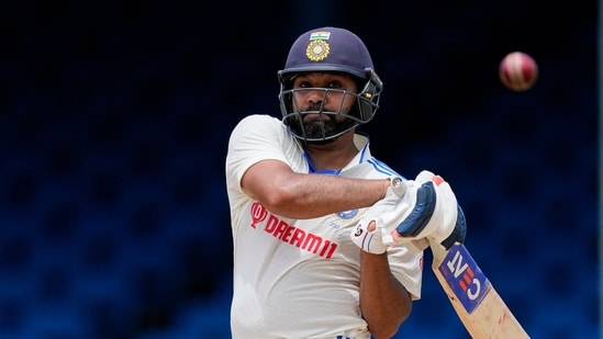 Rohit Sharma bagged a half-century in the first session, before losing his wicket to Shannon Gabriel. The India captain smacked 57 off 44 deliveries.(AP)